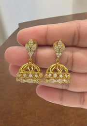 Stunning jumkhas with white stones -perfect for any occasion
